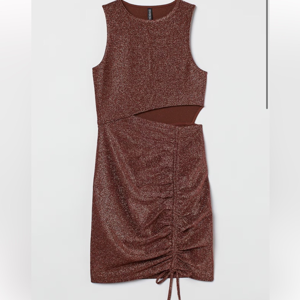 Divided Metallic Brown Top
